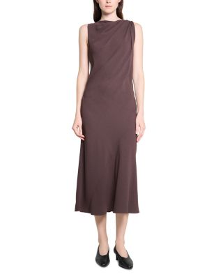Shoulder Twist Sleeveless Midi Dress
