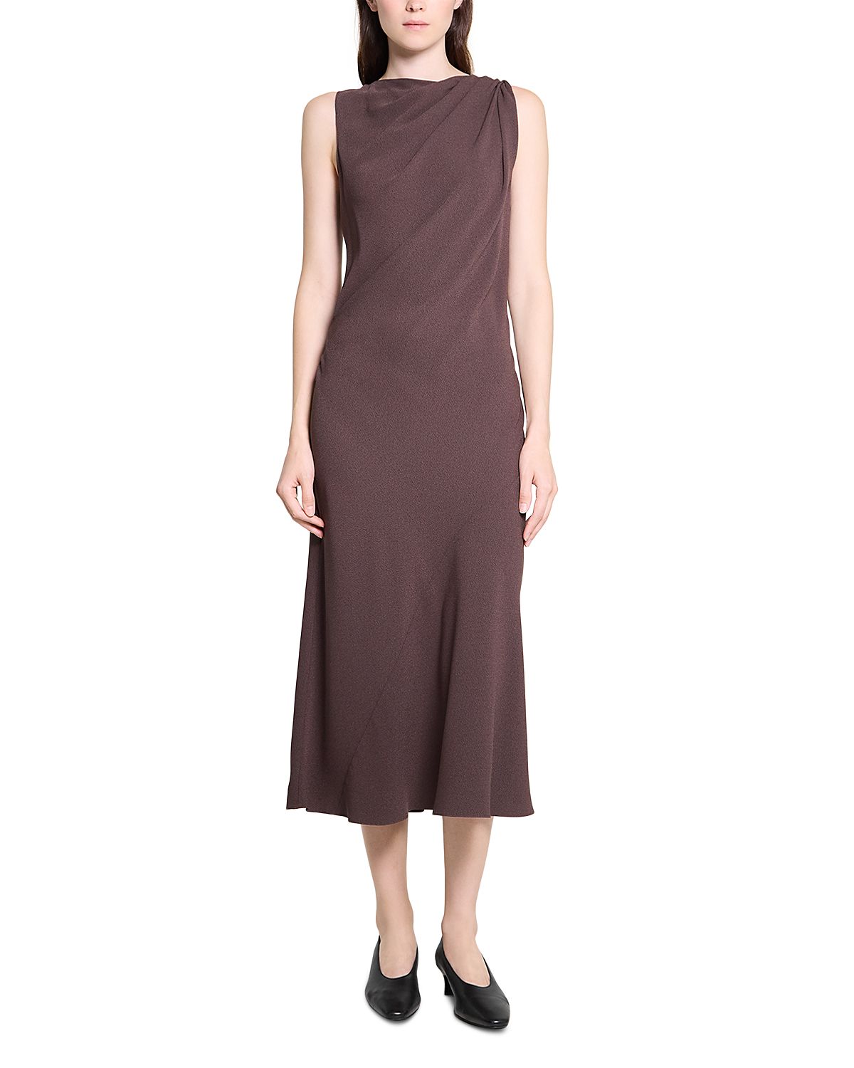 Theory Shoulder Twist Sleeveless Midi Dress