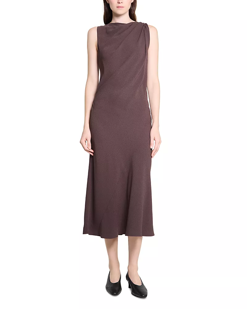 Theory Shoulder Twist Sleeveless Midi Dress