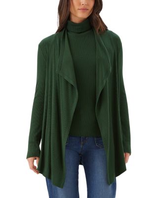 Ribbed Drape Front Cardigan