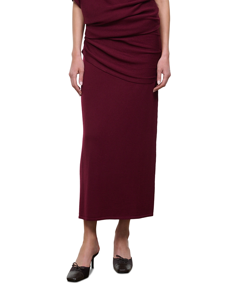 Staud Wilma Draped Wool Skirt