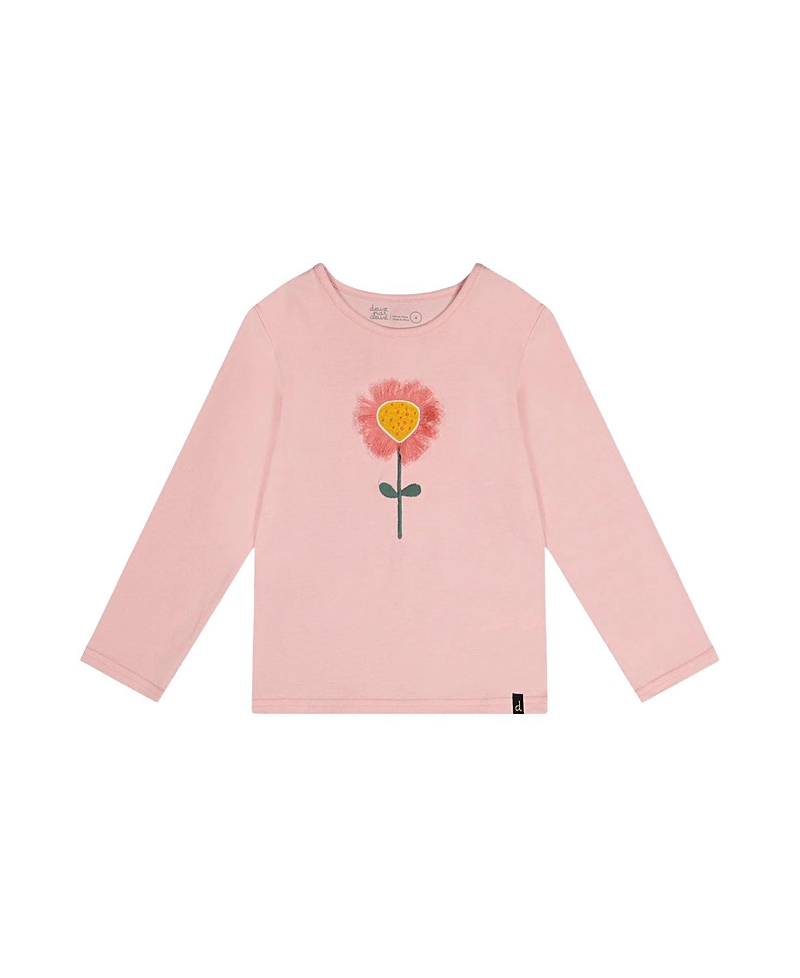 Deux par Deux Girls' Long Sleeve Organic Cotton T-Shirt - Big Kid