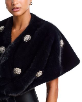 Rhinestone Dahlia Gianella Faux Fur Stole