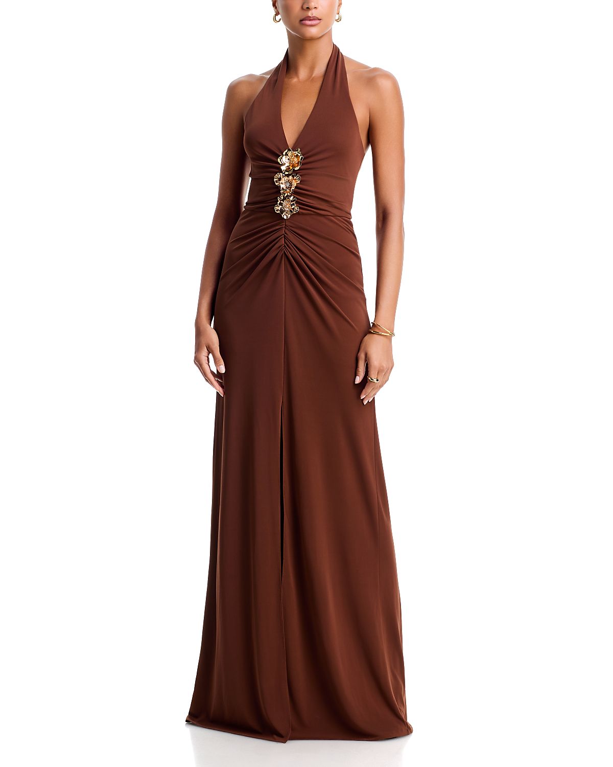Cinq a Sept Kessan Gathered Halter Neck Maxi Dress