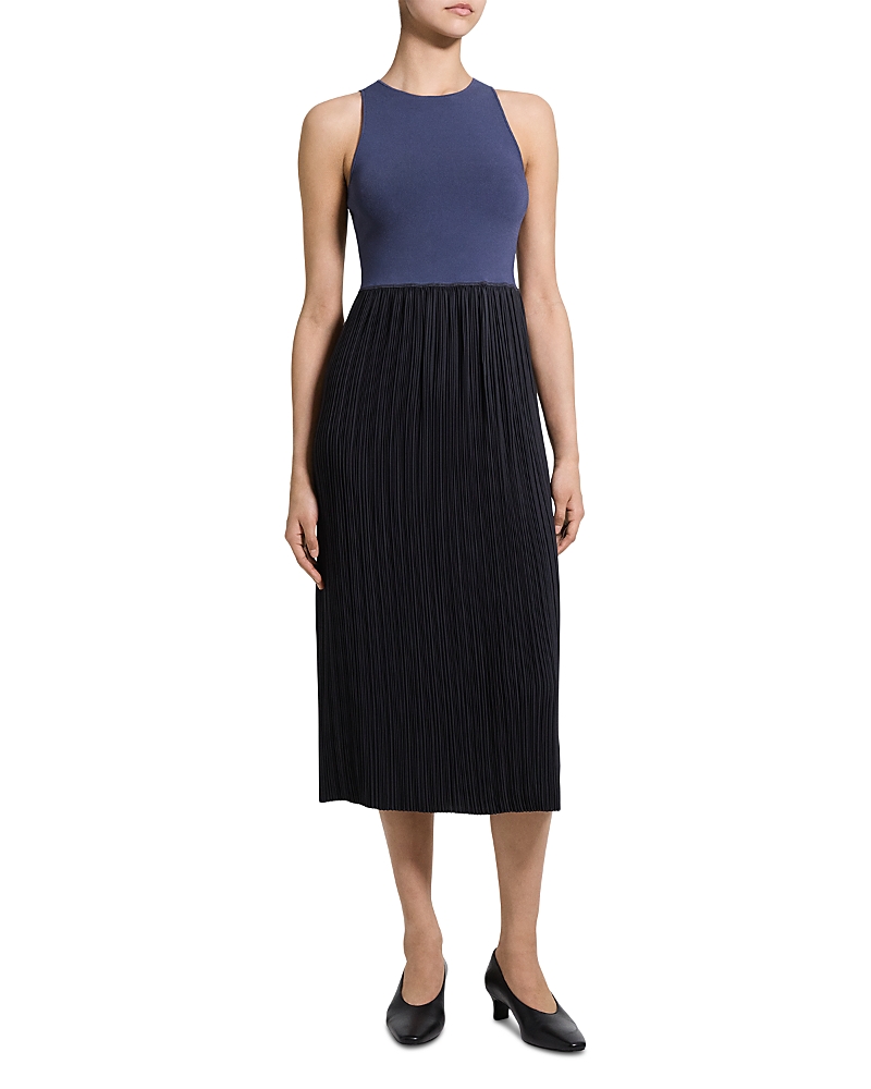 Theory Pleated Midi Tank Dress