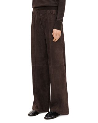 High Rise Suede Wide Leg Jeans