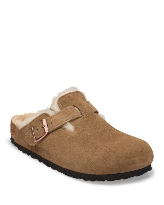 Women's Boston Suede & Shearling Clogs