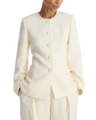 Wool-Blend Boucl&eacute; Knit Shaped Blazer
