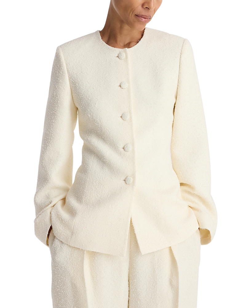 Rohe Wool-Blend Boucle Knit Shaped Blazer