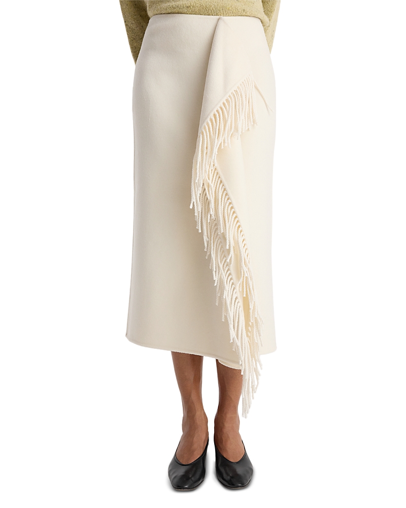 Rohe Double Faced Wool Cashmere Fringe Skirt