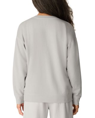 Long Sleeve V Neck Cotton Sweatshirt - thumbnail 3