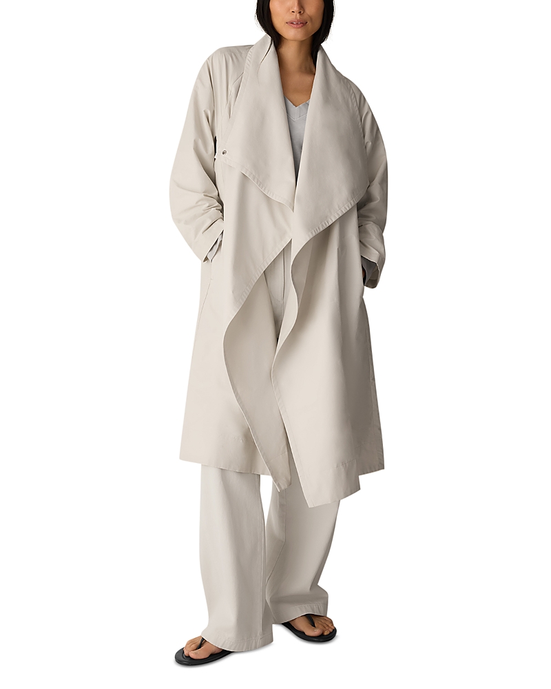 Eileen Fisher Draped High Collar Mid Length Coat