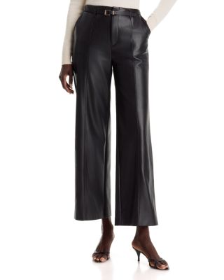Belted Faux Leather Pants