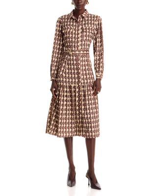 T Tahari Belted Tiered Shirtdress