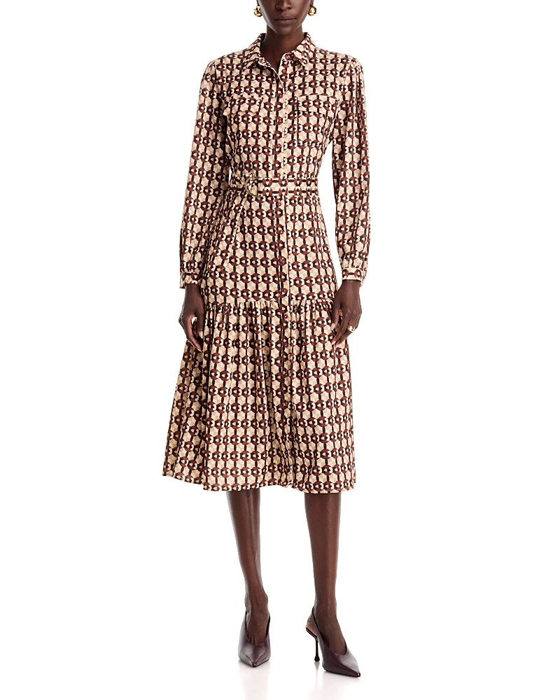 T Tahari Belted Tiered Shirtdress