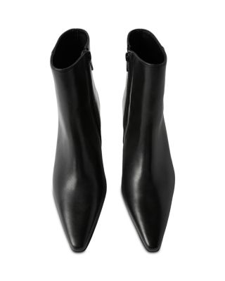 Women's Leather Kitten Heel Ankle Boots