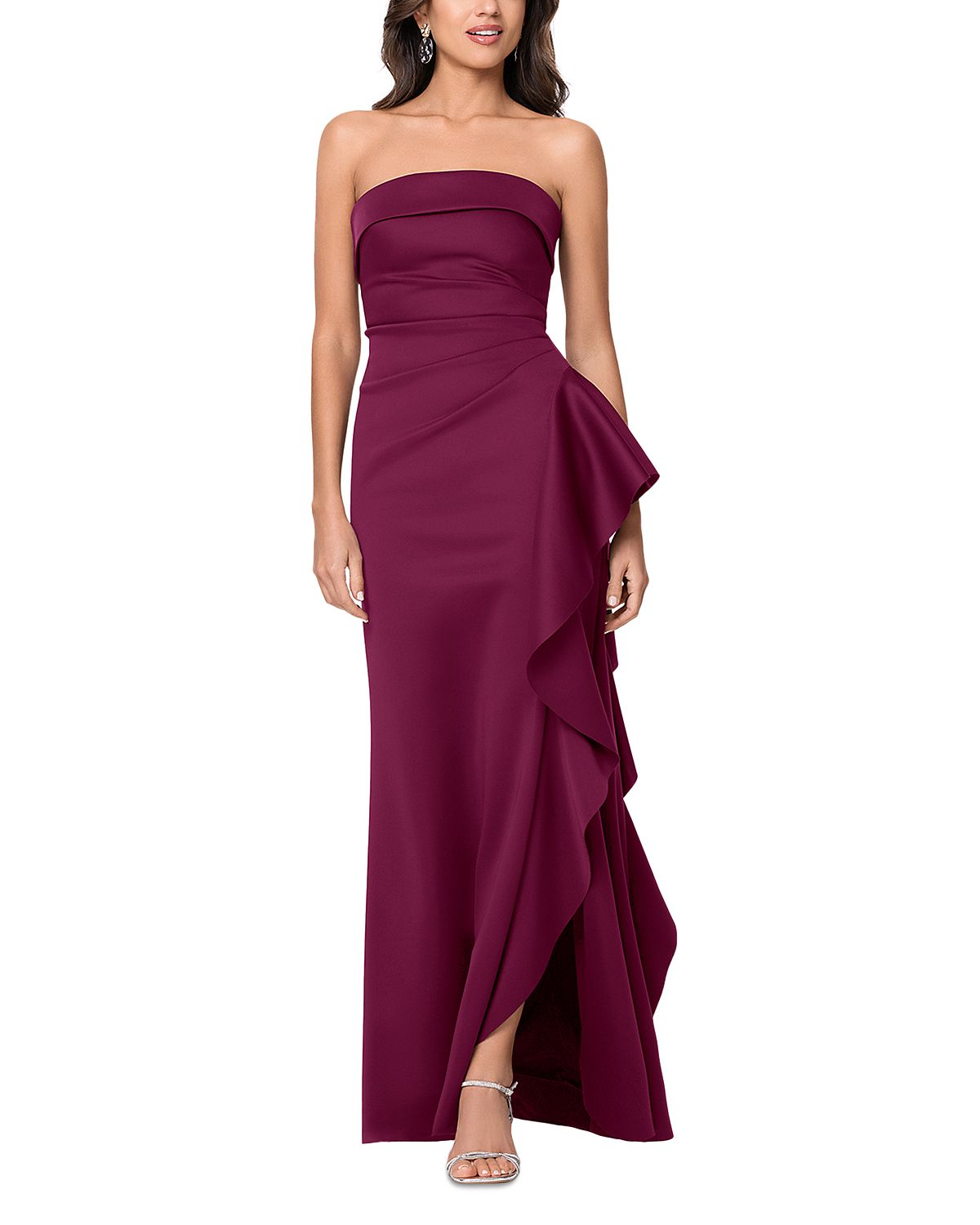 Aqua Scuba Strapless Gown - Exclusive