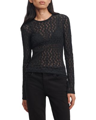 Bardot Long Sleeve Textured Top