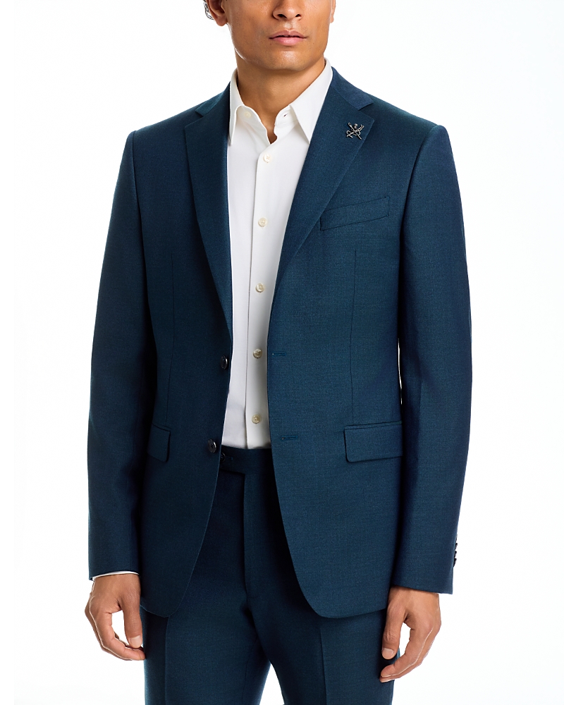 John Varvatos Star Usa Melange Solid Slim Fit Wool Suit Jacket