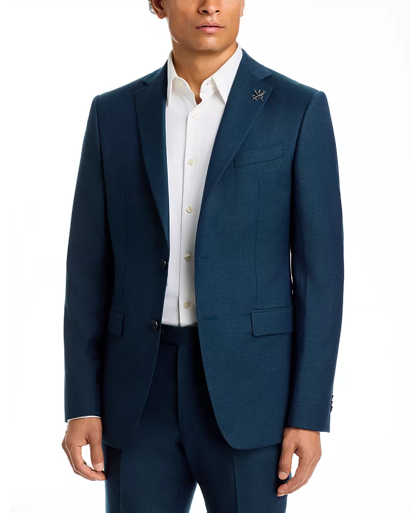 John Varvatos Star Usa Melange Solid Slim Fit Wool Suit Jacket