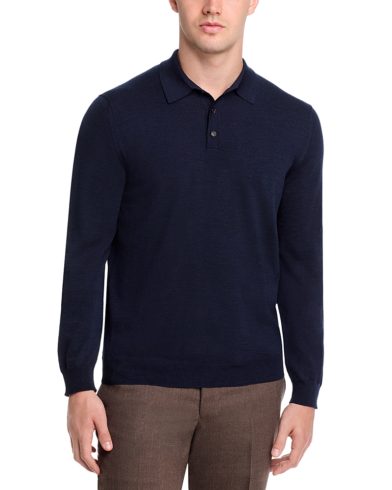 Slowear Flex Wool Blend Three Button Polo Sweater