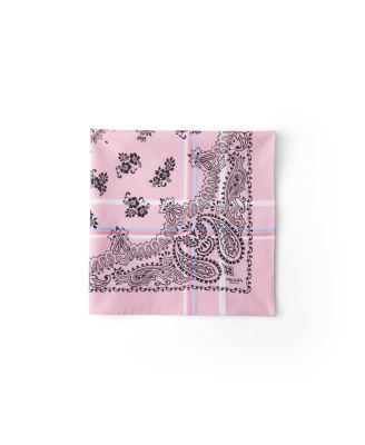 Prada Printed Cotton Scarf 65 In Pink/sky Blue
