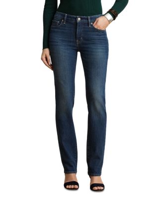Mid Rise Slim Straight Jeans in Marina Wash