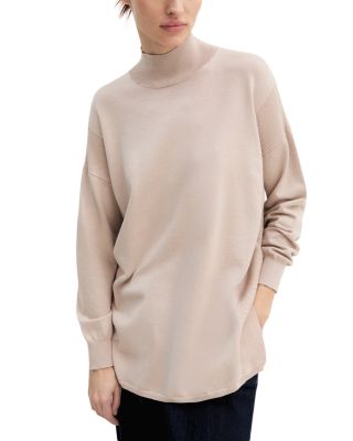 Emmlonza Mock Neck Tunic Sweater
