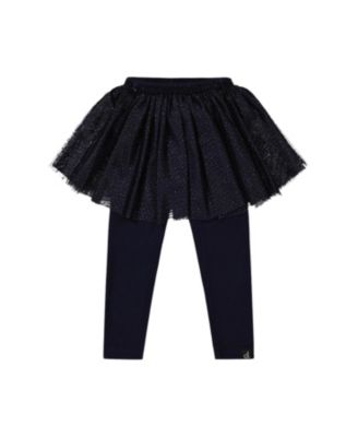 Girls' Ribbed Elastic Waist Tulle Skirt Leggings - Baby