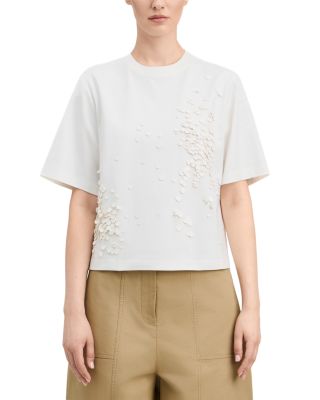 Cotton Embellished Crewneck Tee