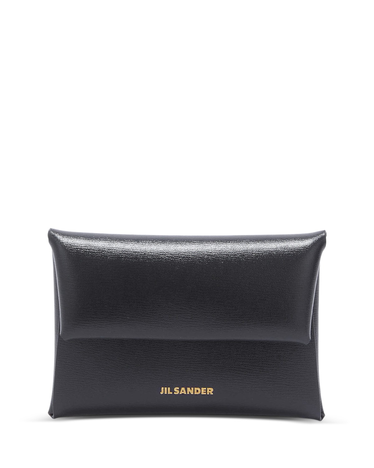 Jil Sander Leather Envelope Snap Wallet in Black