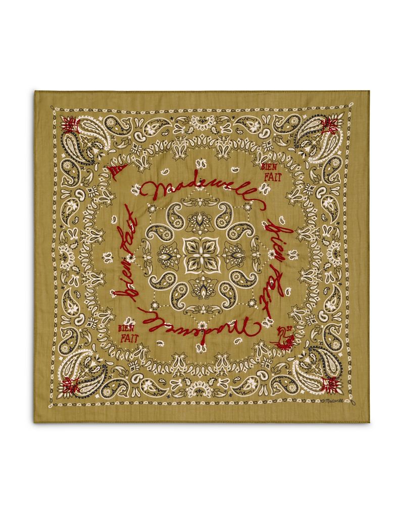 Madewell Embroidered Cotton Bandana Scarf