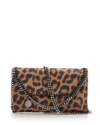 Falabella Leopard Print Wallet on a Chain 