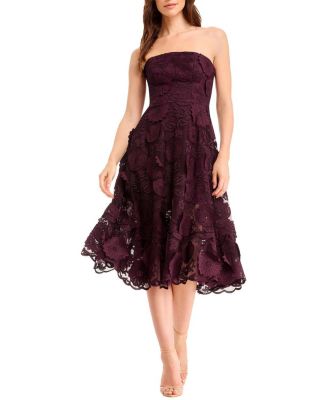  Kailyn Strapless Embroidered Fit-and-Flare Dress