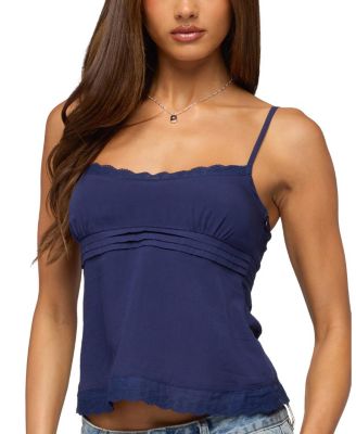 Michal Eyelet Babydoll Tank Top