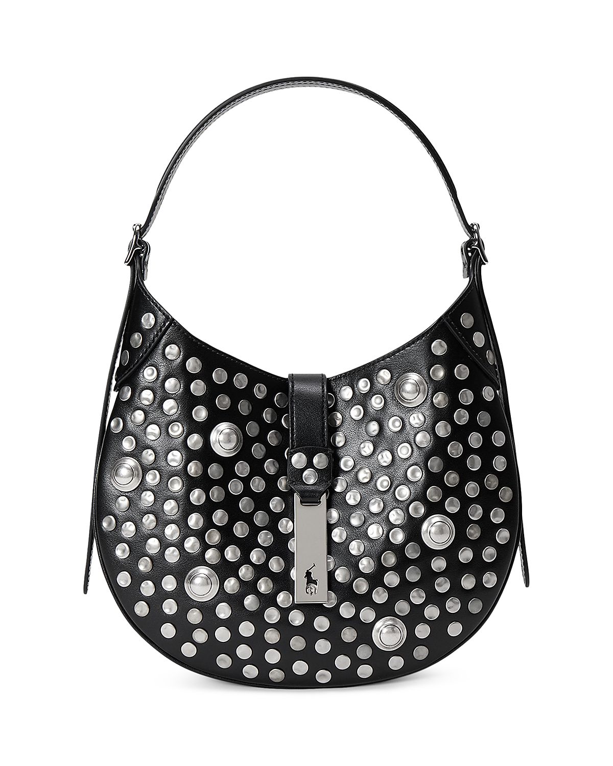 Polo Ralph Lauren Polo Id Small Studded Leather Shoulder Bag