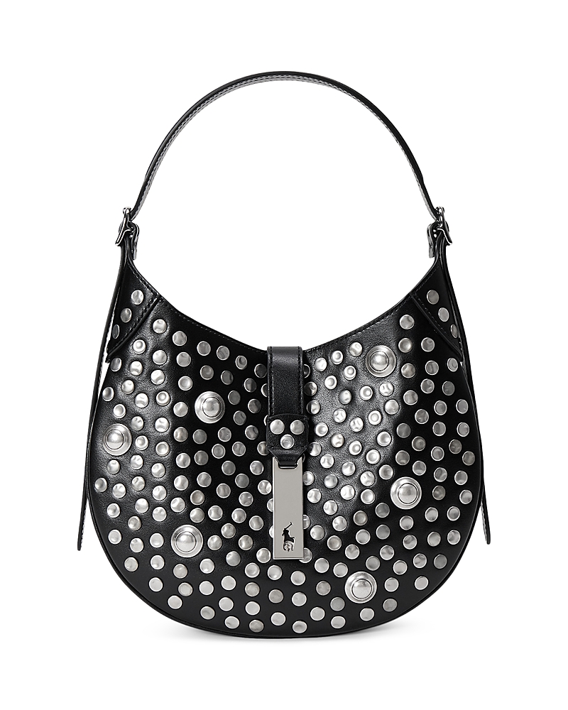 Polo Ralph Lauren Polo Id Small Studded Leather Shoulder Bag