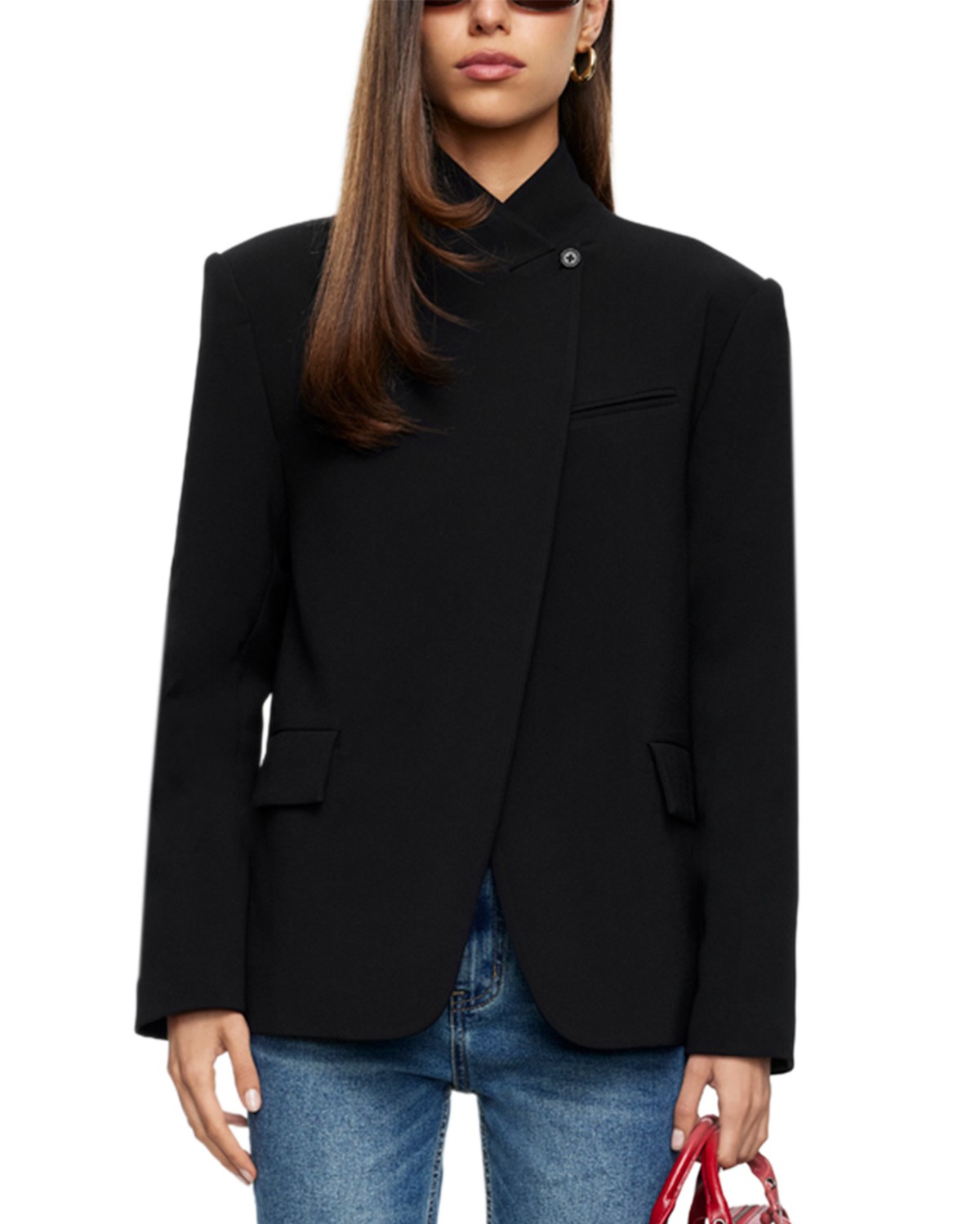 Trophy Club Stand Collar Blazer