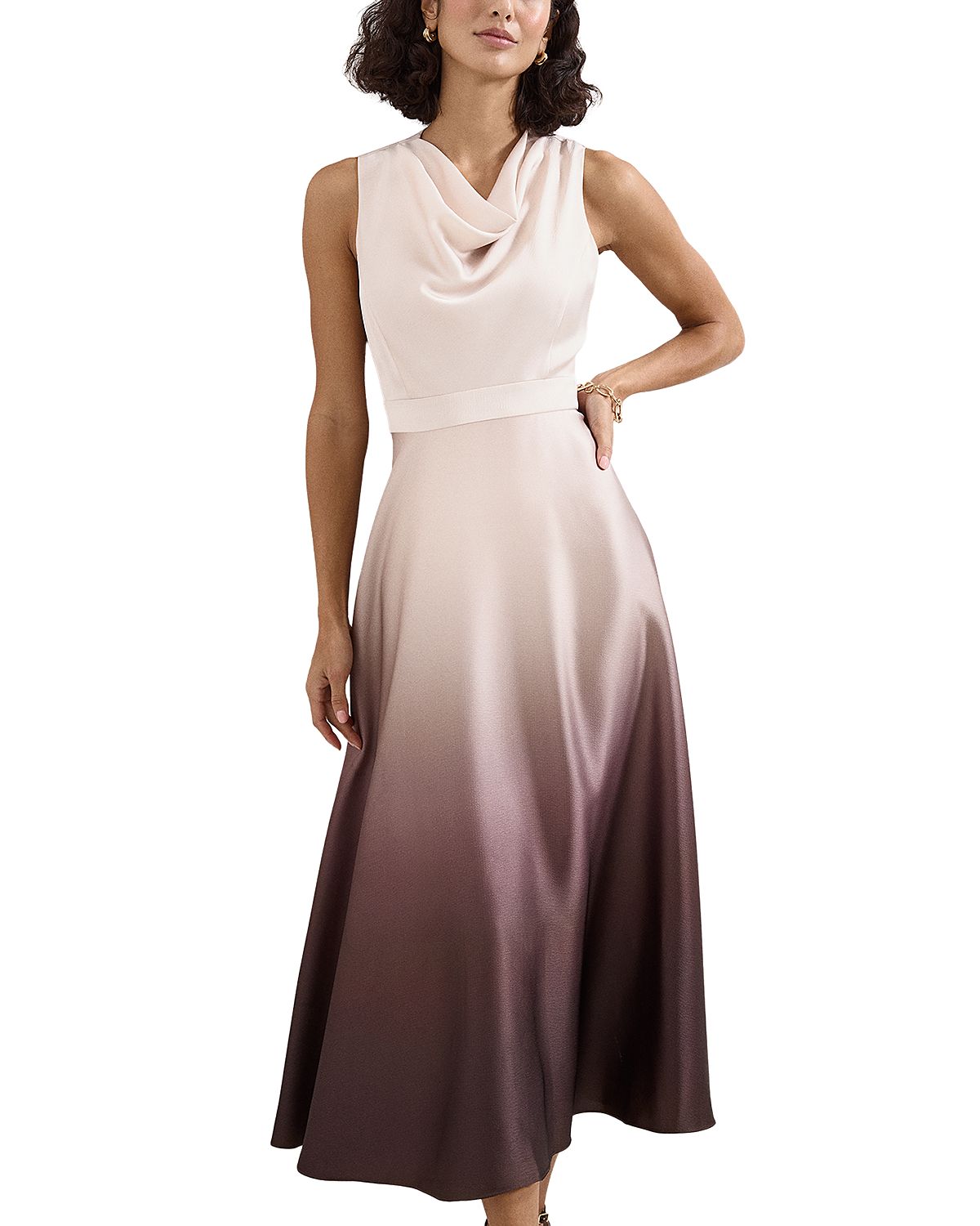 Phase Eight Cheryl Cowl Neck Ombre Midi Dress