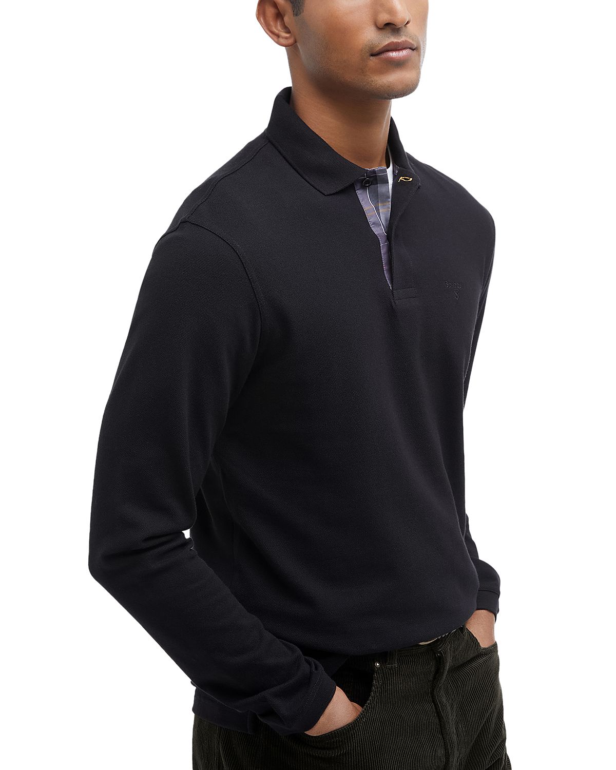 Barbour Essential Cotton Plaid Placket Polo Shirt