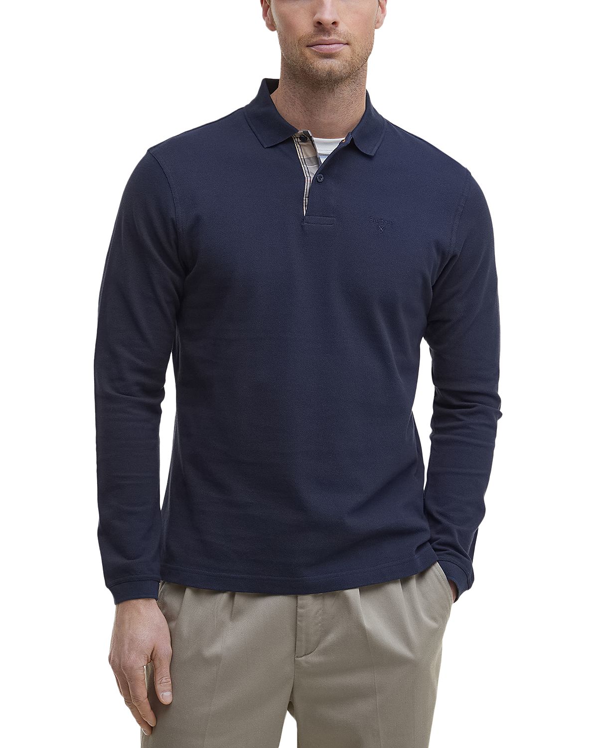 Barbour Essential Cotton Plaid Placket Polo Shirt