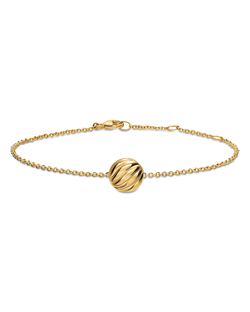 David Yurman Sculpted Cable Center Station Chain Bracelet in 18K Yellow Gold, 10mm · Medium