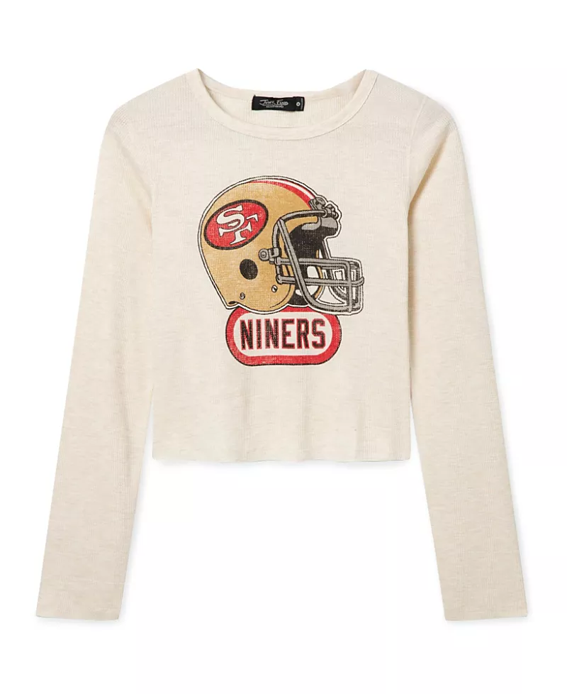 Junk Food Clothing Women's San Francisco 49ers Helmet Crop Thermal