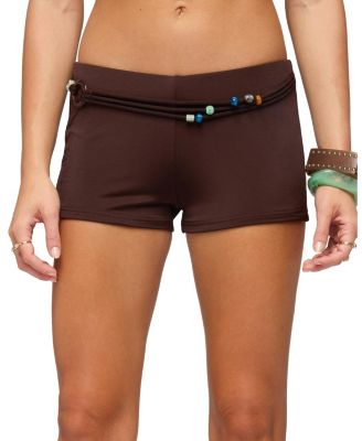 Edikted Janya Strappy Bead Belt Micro Shorts