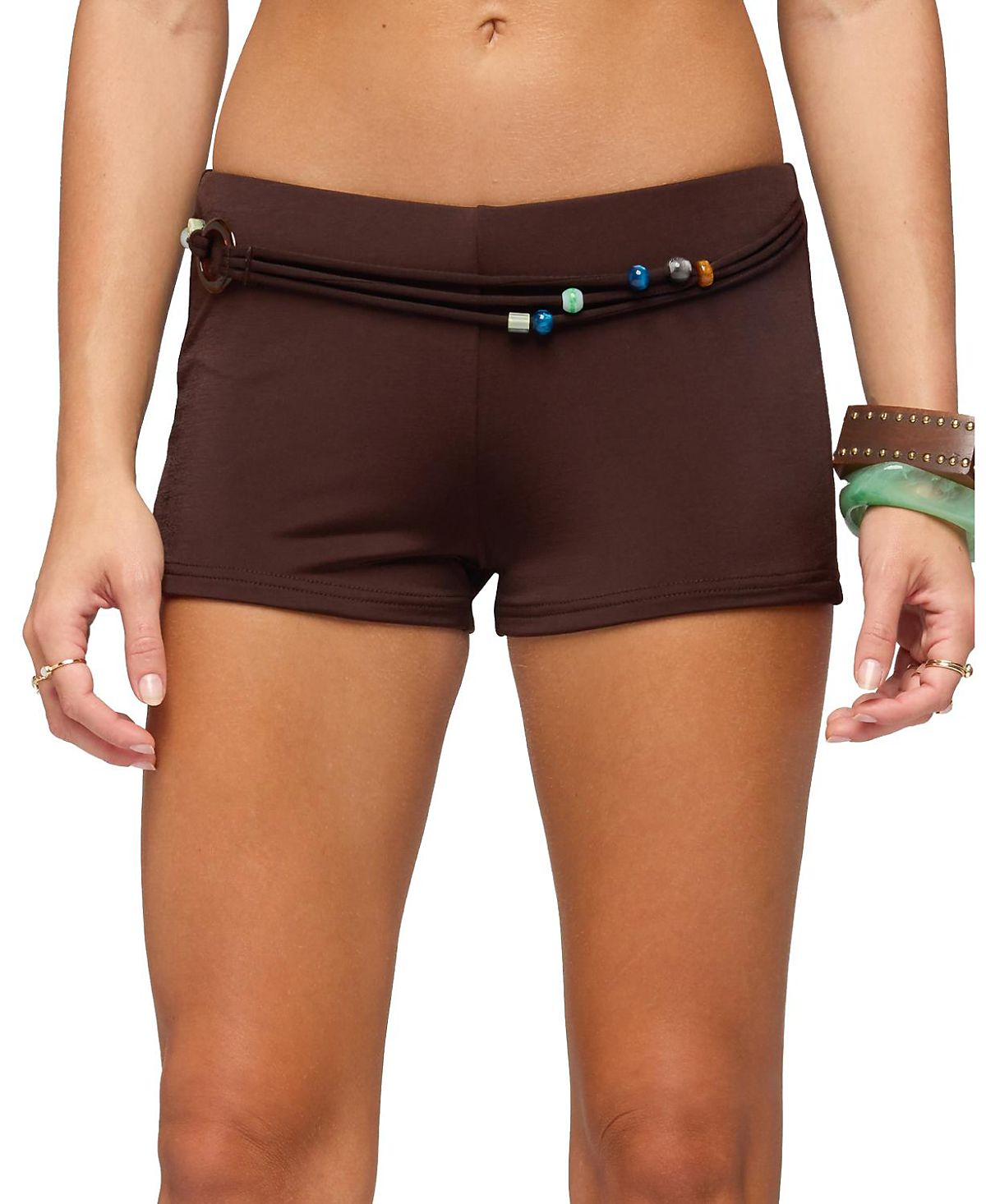 Edikted Janya Strappy Bead Belt Micro Shorts