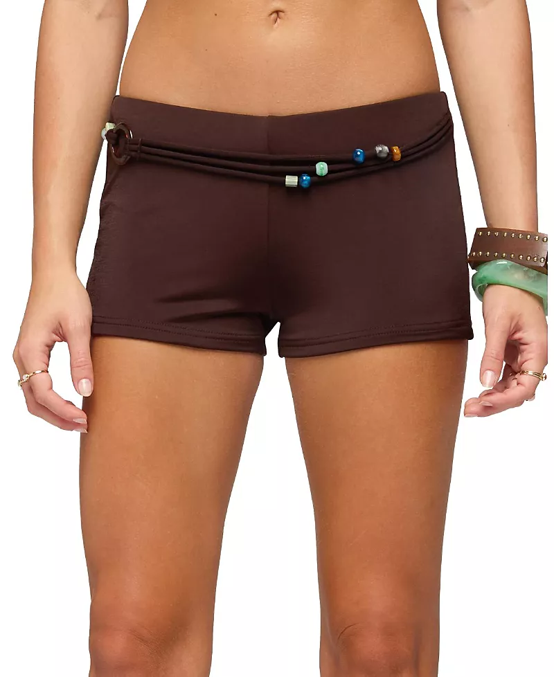 Edikted Janya Strappy Bead Belt Micro Shorts
