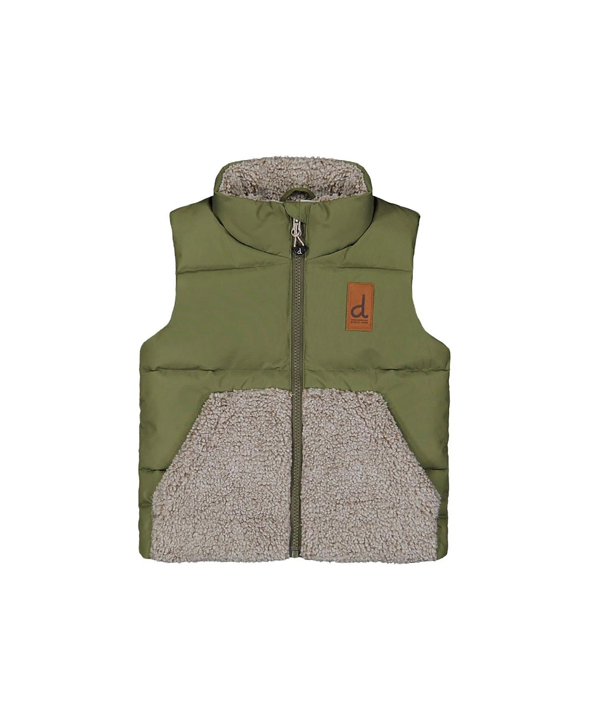 Deux par Deux Boys' Sleeveless Quilted Fleece Pocket Mid-Season Vest - Little Kid