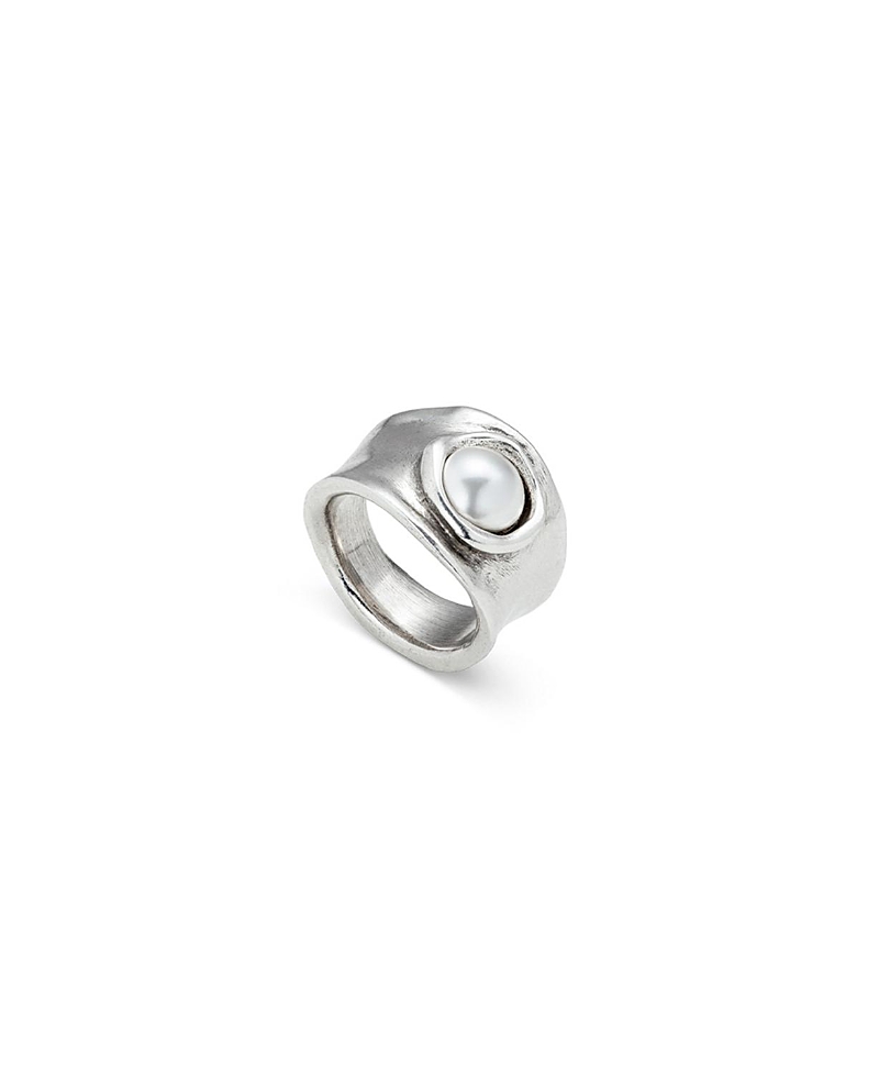 Unode50 Sterling Silver-Plated Ring with Crystal