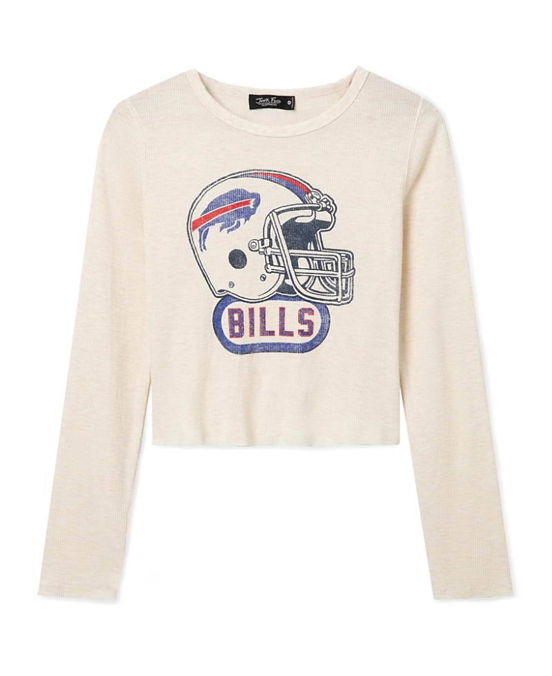 Junk Food Clothing Women's Buffalo Bills Helmet Crop Thermal