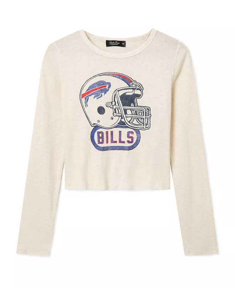 Junk Food Clothing Women's Buffalo Bills Helmet Crop Thermal